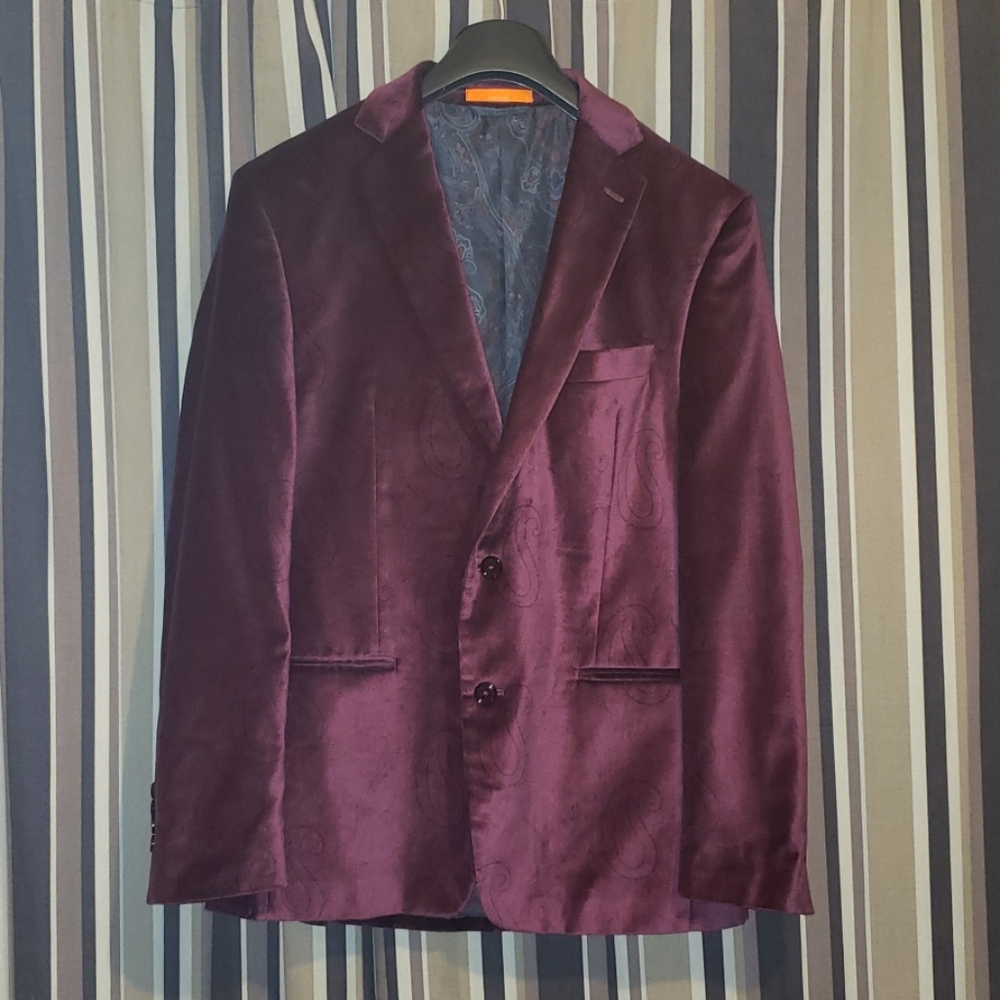 Burgundy velvet Tallia suit